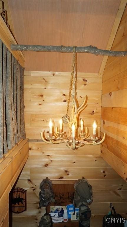 1507 Keeney Ln, Osceola, NY 13437 - detailed view of wooden walls and a chandelier
