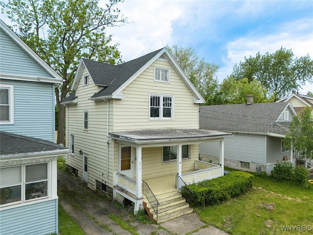 2215 S Ave, Niagara Falls, NY 14305 - traditional home with covered porch and roof with shingles
