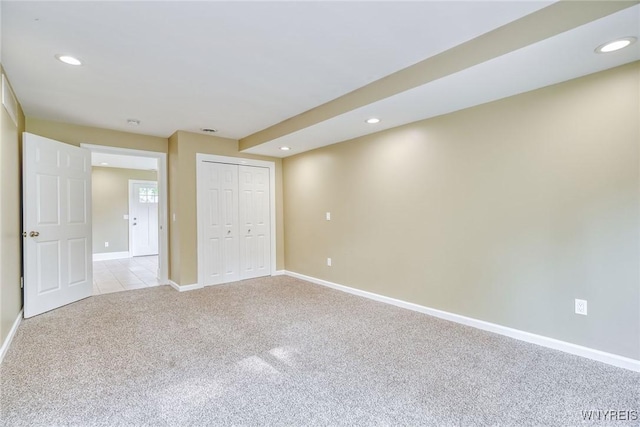 4356 Redman Rd, Sweden, NY 14420 - unfurnished bedroom with light carpet, recessed lighting, and a closet