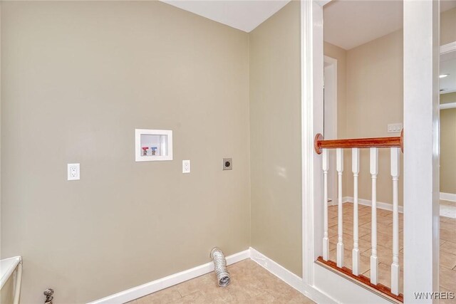 4356 Redman Rd, Sweden, NY 14420 - laundry room with hookup for an electric dryer, washer hookup, tile patterned floors, and gas dryer hookup