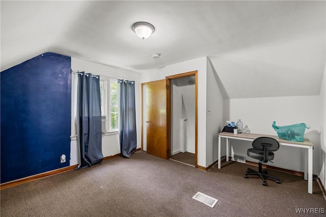1934 Welch Ave, Niagara Falls, NY 14303 - home office featuring vaulted ceiling, carpet flooring, and baseboards