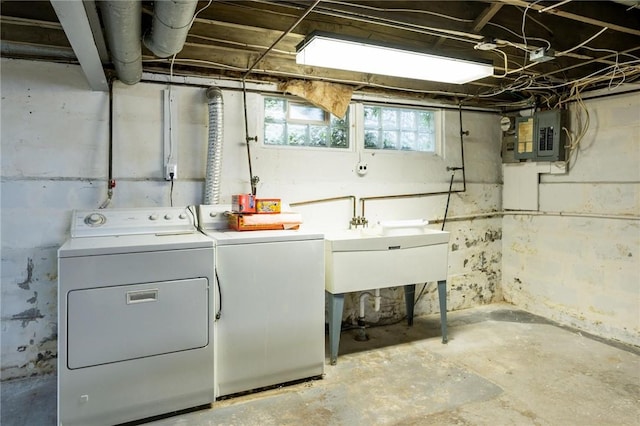 377 Winfield Rd, Irondequoit, NY 14622 - basement with washing machine and dryer and electric panel