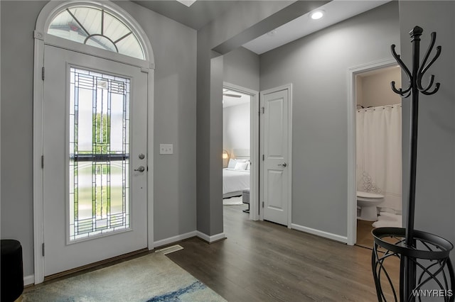 27 Skylark Ln, Wheatfield, NY 14304 - foyer featuring healthy amount of natural light, dark wood-type flooring, baseboards, and recessed lighting