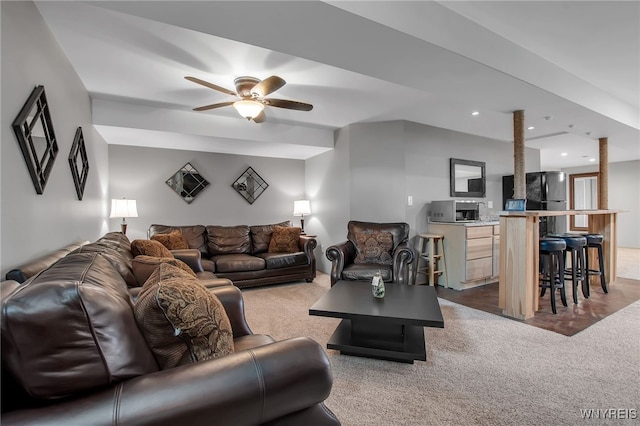 27 Skylark Ln, Wheatfield, NY 14304 - living area with carpet flooring, ceiling fan, and recessed lighting