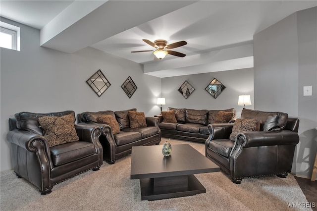 27 Skylark Ln, Wheatfield, NY 14304 - carpeted living room featuring ceiling fan