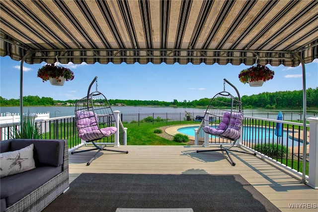 27 Skylark Ln, Wheatfield, NY 14304 - view of patio featuring a deck with water view