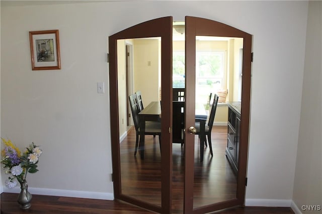 42 Mechanic St, Elbridge, NY 13080 - dining room with dark wood-style floors and baseboards