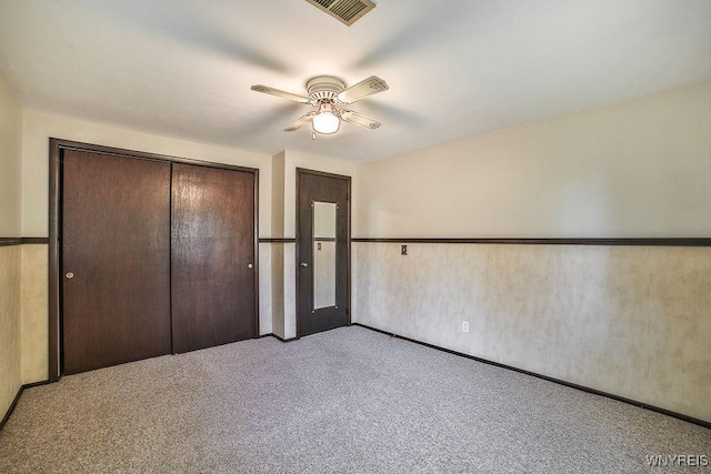 831 W Gebhard Ln, Alden, NY 14004 - unfurnished bedroom featuring carpet floors, ceiling fan, and a closet