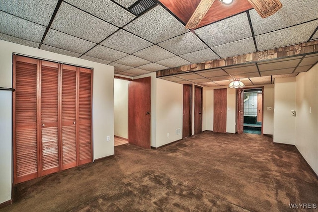 831 W Gebhard Ln, Alden, NY 14004 - unfurnished bedroom with a paneled ceiling, carpet floors, and a closet
