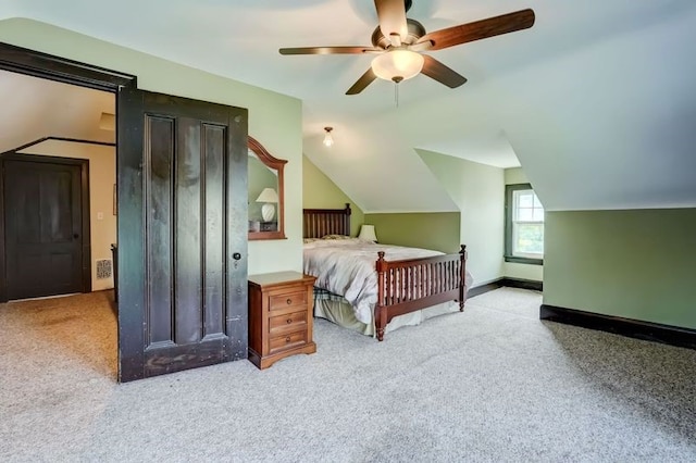 2550 E Ave, Brighton, NY 14610 - bedroom with carpet, lofted ceiling, and a ceiling fan