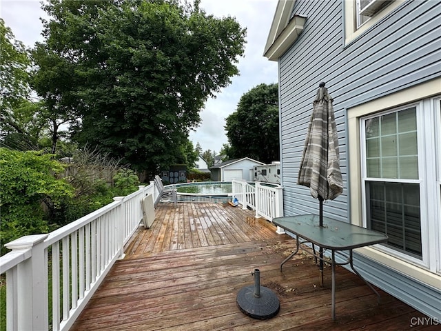 35 N 4th Ave, German Flatts, NY 13357 - wooden terrace with a storage shed