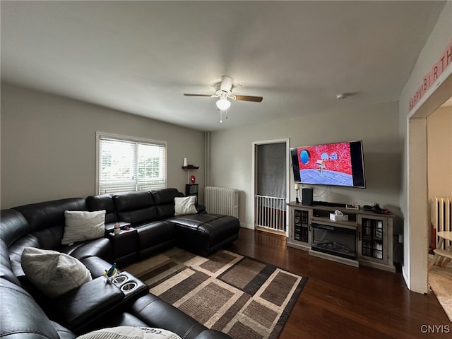 35 N 4th Ave, German Flatts, NY 13357 - living area with radiator, ceiling fan, and wood finished floors
