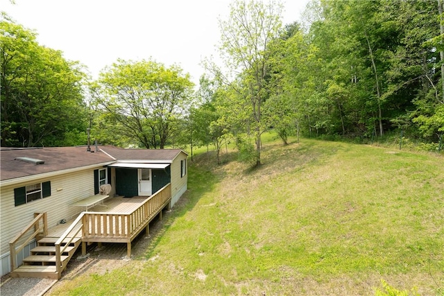 7848 Cold Springs Rd, Urbana, NY 14810 - view of grassy yard with a deck
