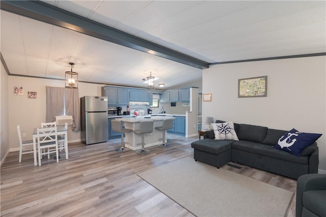 7848 Cold Springs Rd, Urbana, NY 14810 - living area featuring light wood finished floors and baseboards