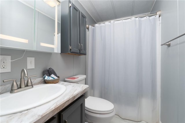7848 Cold Springs Rd, Urbana, NY 14810 - bathroom with vanity, toilet, and a shower with curtain