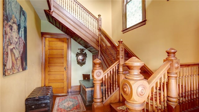 51 Sherrill St Unit 1, Geneva-City, NY 14456 - stairway with wood finished floors