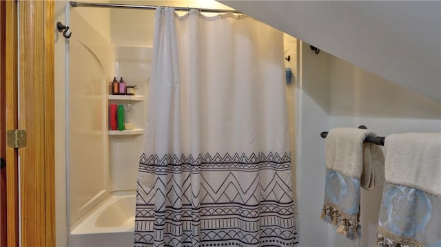 51 Sherrill St Unit 1, Geneva-City, NY 14456 - bathroom featuring shower / bath combination with curtain