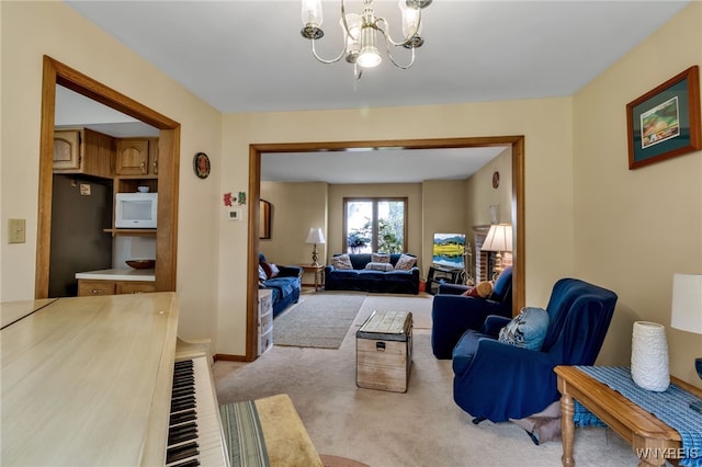 25 5th Ave, Amherst, NY 14221 - living room featuring a chandelier and light carpet