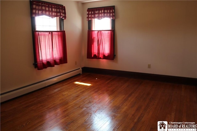 3582 Rte 20, Sheridan, NY 14063 - spare room with baseboard heating and wood finished floors