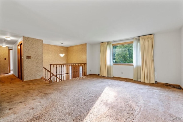 112 Elmcrest Cir, Salina, NY 13090 - carpeted empty room with wallpapered walls and baseboards