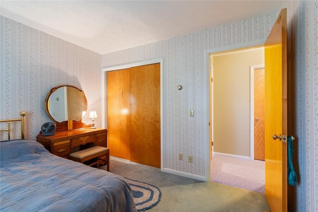 141 W Pearl St, Arcadia, NY 14513 - bedroom featuring carpet floors, wallpapered walls, and baseboards
