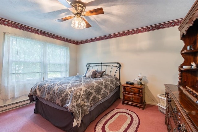 141 W Pearl St, Arcadia, NY 14513 - carpeted bedroom with baseboard heating and ceiling fan