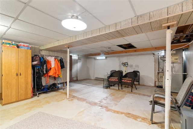 141 W Pearl St, Arcadia, NY 14513 - finished below grade area featuring a paneled ceiling