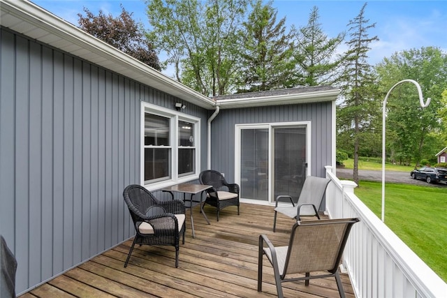 141 W Pearl St, Arcadia, NY 14513 - wooden terrace featuring a yard