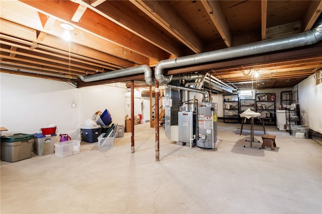 281 Burley Rd, Rochester, NY 14612 - unfinished basement featuring gas water heater and heating unit