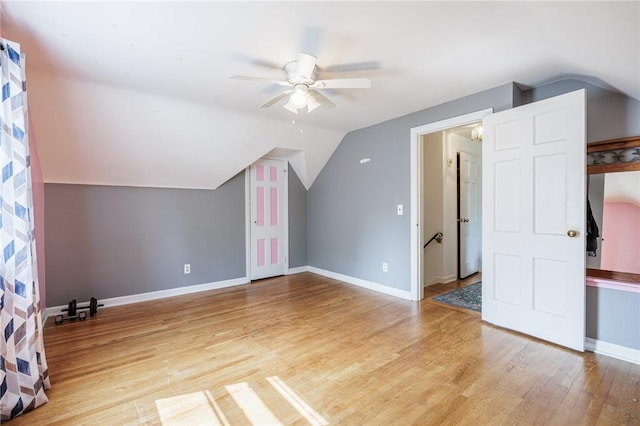 12 Queensboro Rd, Irondequoit, NY 14609 - bonus room with ceiling fan, vaulted ceiling, wood finished floors, and baseboards