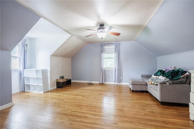 12 Queensboro Rd, Irondequoit, NY 14609 - bonus room with ceiling fan, light wood-style floors, lofted ceiling, and baseboards