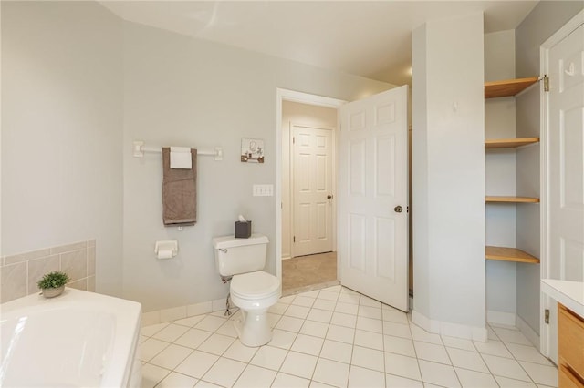 3 Legacy Oak Trl, Henrietta, NY 14534 - bathroom with a bath, baseboards, toilet, tile patterned floors, and vanity