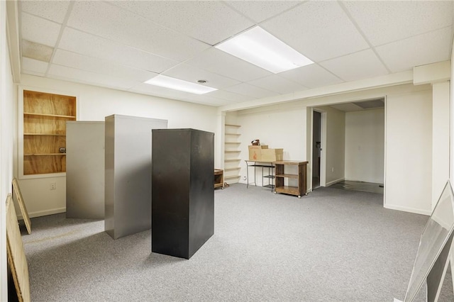 3 Legacy Oak Trl, Henrietta, NY 14534 - finished basement featuring a paneled ceiling, carpet floors, and baseboards