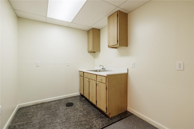 3 Legacy Oak Trl, Henrietta, NY 14534 - washroom with a sink, dark carpet, and baseboards