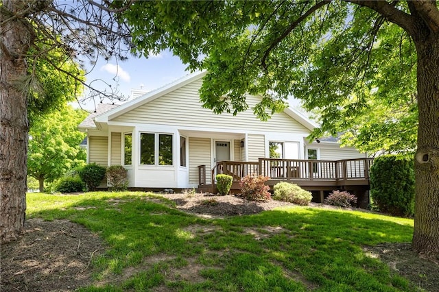 3 Legacy Oak Trl, Henrietta, NY 14534 - rear view of house with a lawn and a wooden deck
