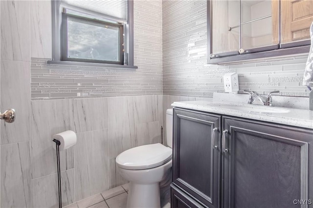 1 Carol Dr, Adams, NY 13605 - bathroom with tile patterned floors, vanity, and tile walls
