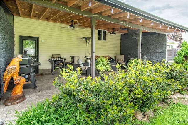 1 Carol Dr, Adams, NY 13605 - view of patio / terrace featuring ceiling fan and area for grilling