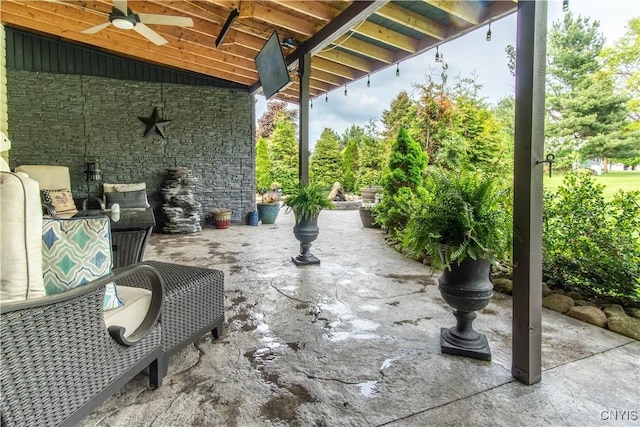 1 Carol Dr, Adams, NY 13605 - view of patio with a ceiling fan