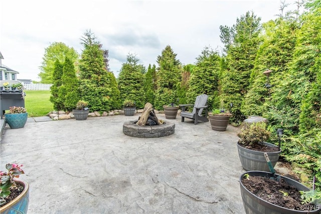 1 Carol Dr, Adams, NY 13605 - view of patio / terrace with an outdoor fire pit