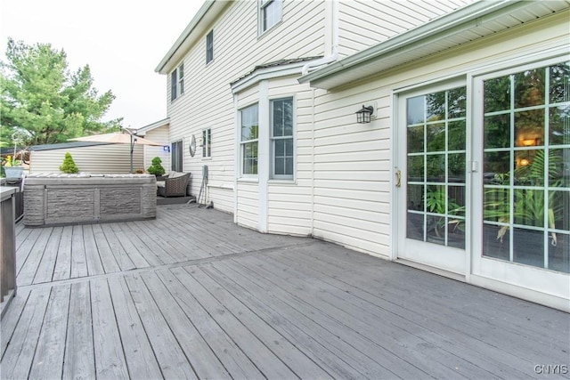 1 Carol Dr, Adams, NY 13605 - wooden deck with an outdoor hangout area