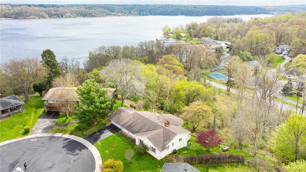 23 Eagle Rock Dr, Irondequoit, NY 14609 - view from above of property with a large body of water and a forest