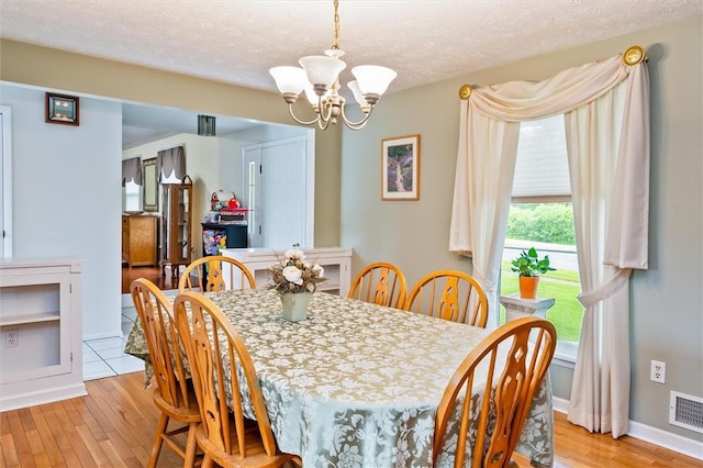 75 Red Rock Cir, Greece, NY 14626 - dining area with a chandelier, light wood-type flooring, and a textured ceiling