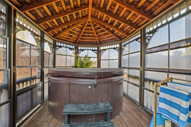 102 Trolley Line Rd, Hartwick, NY 13326 - sunroom / solarium featuring a jacuzzi