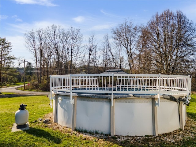 102 Trolley Line Rd, Hartwick, NY 13326 - outdoor pool with a lawn and a deck