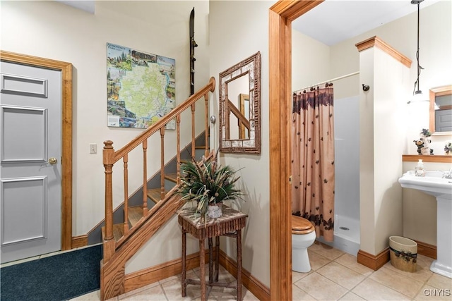 55 Redmond Rd, Trenton, NY 13304 - tiled foyer entrance featuring stairway and baseboards