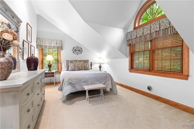 55 Redmond Rd, Trenton, NY 13304 - bedroom featuring vaulted ceiling, light carpet, and baseboards