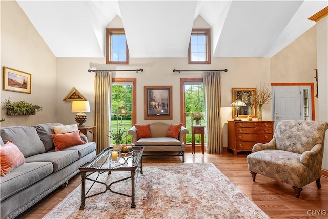 55 Redmond Rd, Trenton, NY 13304 - living area featuring high vaulted ceiling and wood finished floors