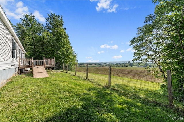 6669 Rottamore Rd, Stockbridge, NY 13409 - view of yard with a wooden deck and a view of rural / pastoral area