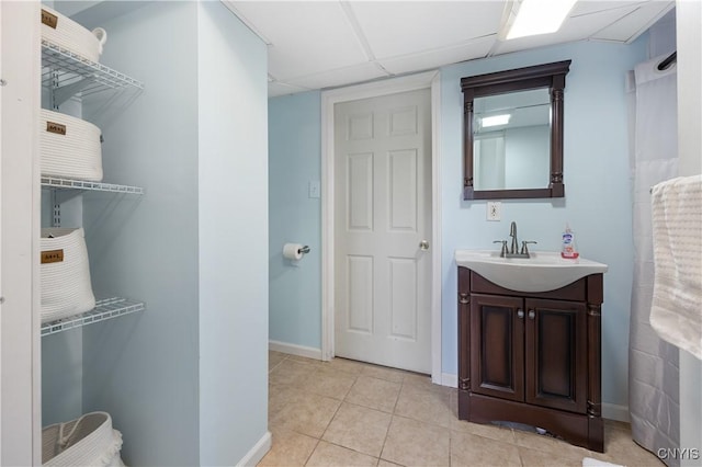 3477 Mcclary Rd, Lafayette, NY 13084 - bathroom featuring vanity, tile patterned flooring, and baseboards