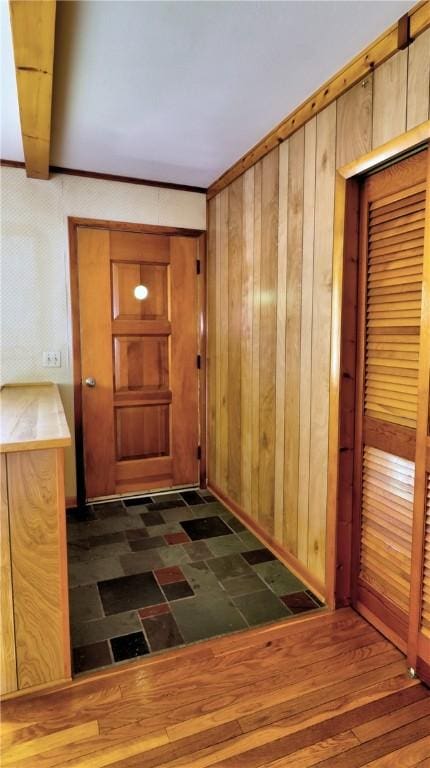 6251 Willard St, Aurelius, NY 13034 - hall with wood walls